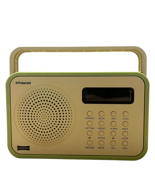 POLAROID DAB DIGITAL Alarm Radio With Headphone Jack DS360G Green