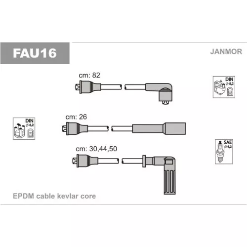 JANMOR Kit de câbles d'allumage pour FIAT LANCIA FAU16