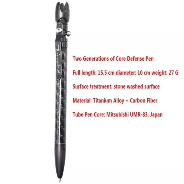 MG Carbon Fiber & Titanium Tactical Pen Outdoors Camping Practical EDC Tools