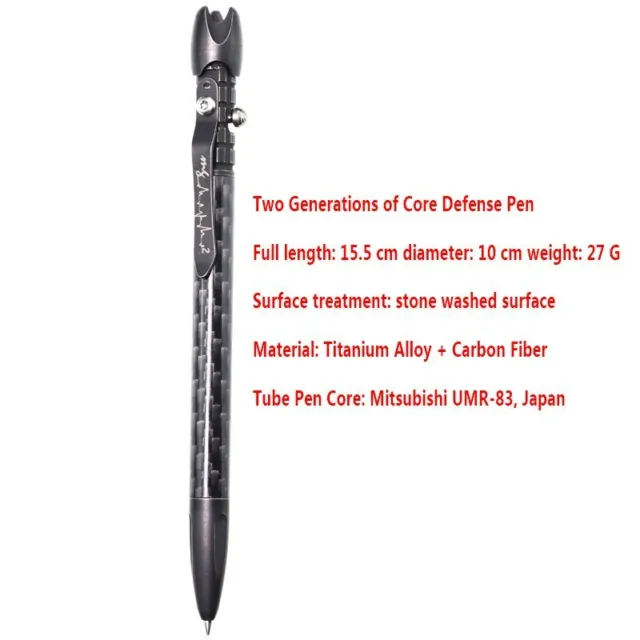 MG EDC Carbon Fiber & Titanium Tactical Pen Outdoors Camping Practical Tools