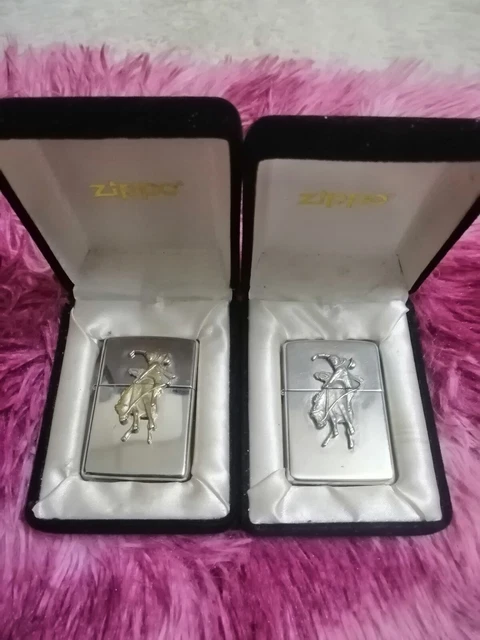 Offer2 Zippo extremely rare Marlboro Bronco Sterling And Silver Plate Limited