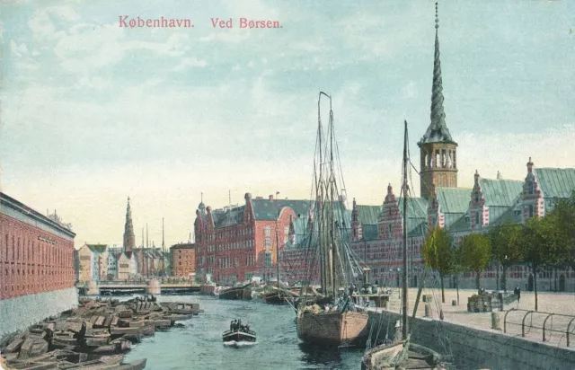 KOBENHAVN - Ved Borsen - Copenhagen - Denmark Postcard