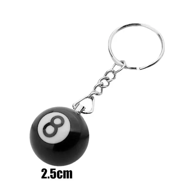 Eight Ball Keyring Key Chain No.8 Black Billiard Pool Ball Cool Novelty Gift 2