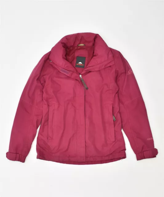 McKinley Damen-Regenjacke mit Kapuze UK 10 klein burgundisches Polyester Vintage FR09