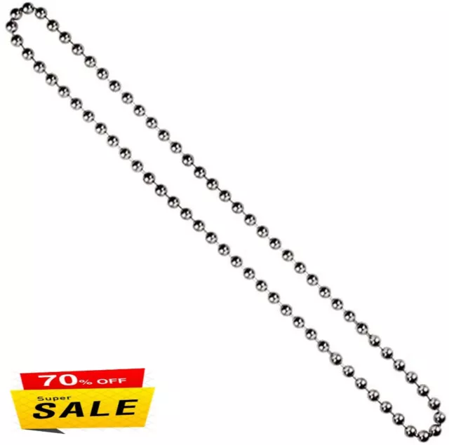 ROLLER / ROMAN BLIND METAL NICKEL BEADED CHAIN -4.5MM Continuous Endless