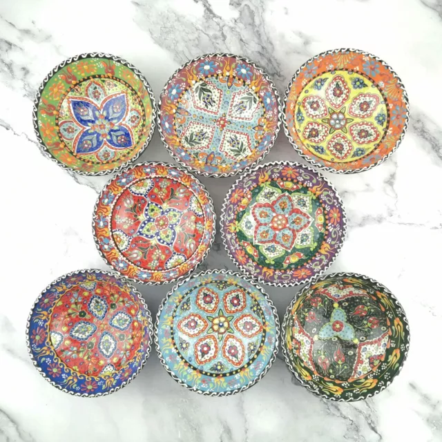 Hand Painted Ceramic Bowls(12 cm) - Handmade Turkish Pottery