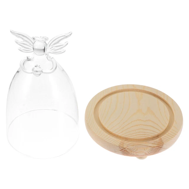 Cubierta de vidrio de madera para siempre cúpula de flores ángel cúpula de flores hada