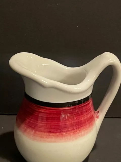 Vintage Red Ombre Miniature Pitcher Restaurant Ware Creamer Marked S4 3”