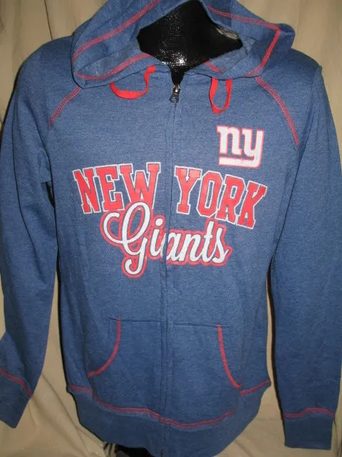 NFL New York Giants Football Touchback Full Zip Sweat Shirt Womens Sizes Nwt
