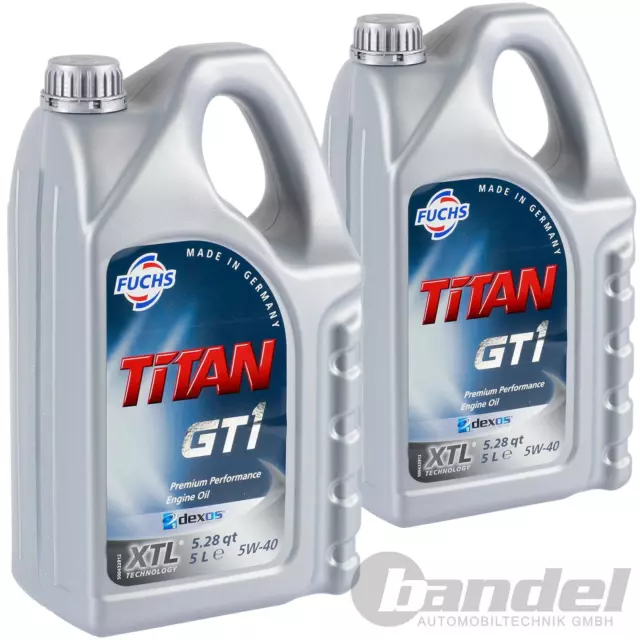 2x 5L FUCHS TITAN GT1 XTL TECHNOLOGY 5W40 passend für MB 229.31 VW 502.00 505.00