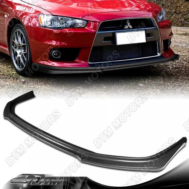 For 08-15 Mits.EVO X 10 Evolution R-Style Carbon Look Front Bumper Lip Spoiler