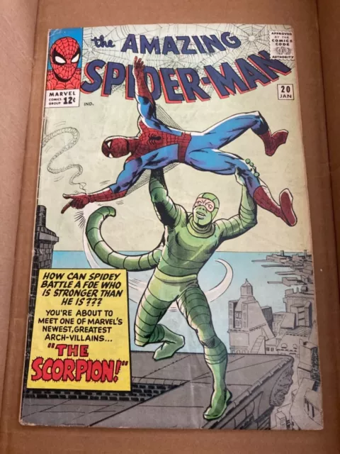 Amazing Spider-Man #20 - Marvel 1965 about a 6.0 est. 1st App & Origin Scorpion