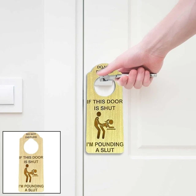 DO NOT DISTURB Funny Door Tag Wooden Door Plate New Door Hanger EUR 8