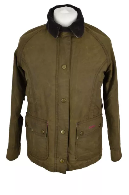 BARBOUR LIBERTY BEADNELL Brown Wax Jacket size L Girls 10 11 Full