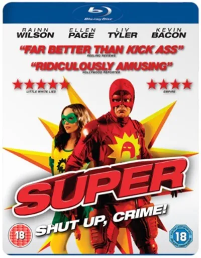 SUPER (Blu-ray) Elliot Page Kevin Bacon Liv Tyler Michael Rooker Rainn Wilson