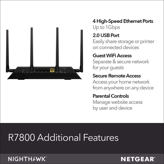 Nighthawk® X4S Wireless Router ‎R7800 100PES Netgear - Brand New 6