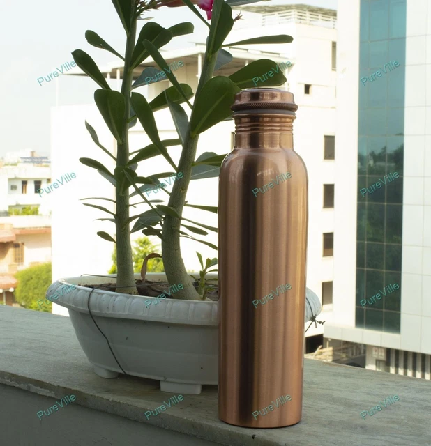 Bouteille D'eau En Cuivre Pur Ayurvédique - Santé, Anti-fuite, Fabriquée En Inde