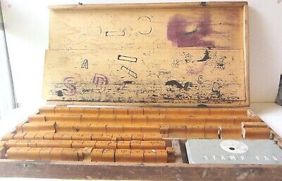 Vintage 1930's Classroom Printer Rubber Stamp Set with  Case
