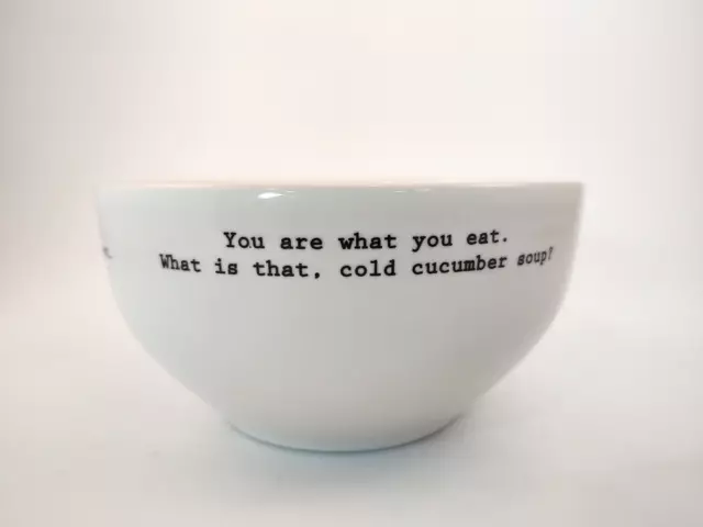 Fishs Eddy Words/Phrases 5 3/4" Cereal Bowl - You Are What You Eat/Look Alive...