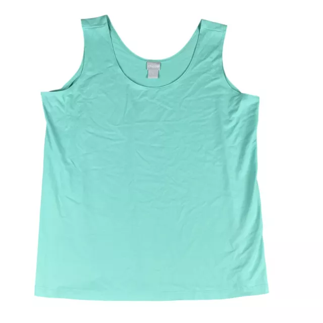 Chicos Tank Top Women's 3 Sleeveless Lightweight Casual Nylon Spandex Teal