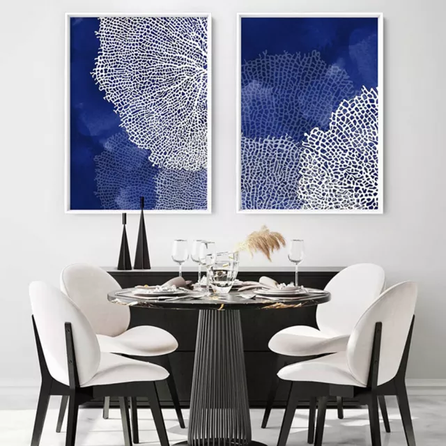 Hamptons Art Print. Coral Sea Fan Blue Watercolour. Coastal Home Decor | CSH-07 3