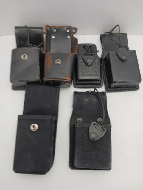 Lot Of Mixed Walkie Talkie Holsters Gould, Motorola, More Leather & Nylon