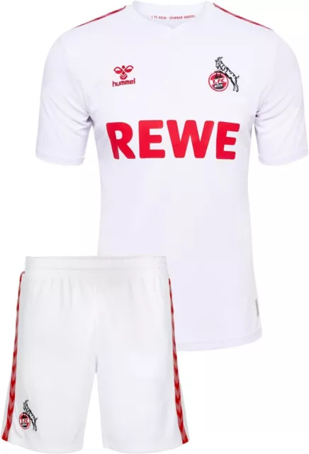 Hummel 1. FC Köln Minikit Trikot Short Home Heim weiß rot 2024 Gr. 104 110