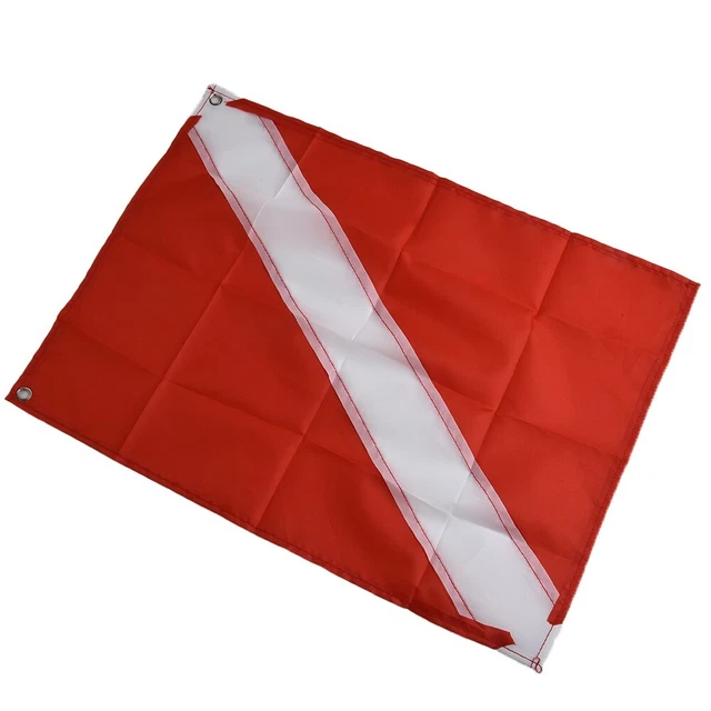 Drapeau De Plongée De Sécurité Bleu Et Blanc 70x60cm - Drapeau International Pour Plongée Sous-Marine, Apnée Et Bateau
