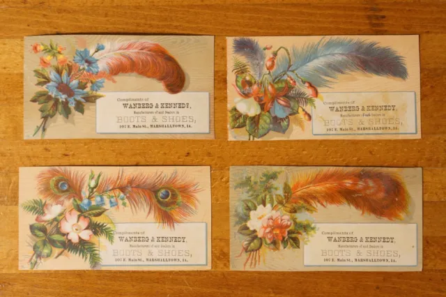 Victorian Trade Cards Wanberg & Kennedy Boots Shoes Marshalltown IA