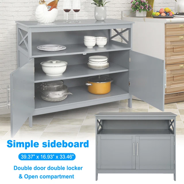 Kitchen Sideboard Buffet Server Storage Cabinet Cupboard Side Table with 2 Doors