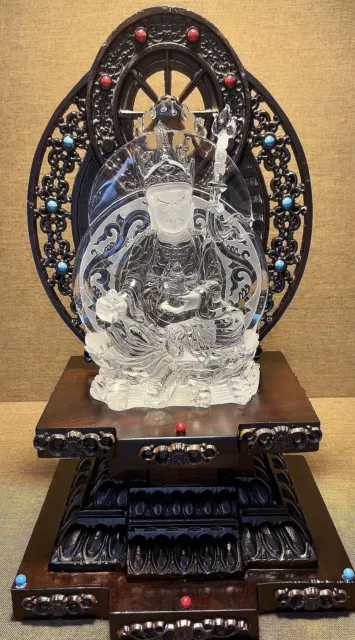 Chinese Exquisite Handmade Buddha Carving Natural Crystal Statue