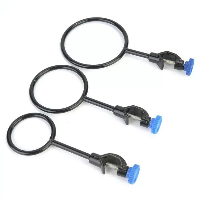 2 Sets Plastic, Iron Lab Stand Support Laboratory Clamp Ring  Physics Lab Work