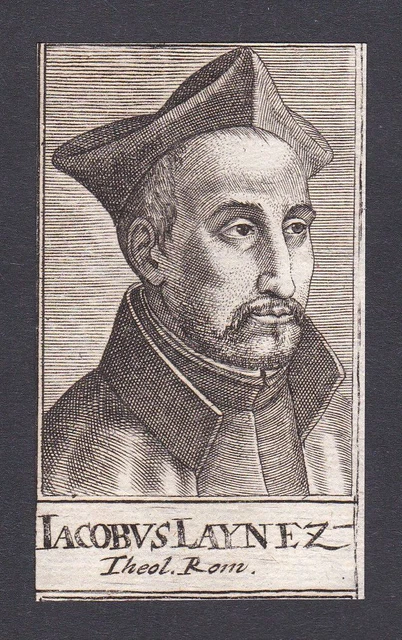17. Siglo Jacobus Lainez/Theologian Teólogo ROM Retrato Grabado