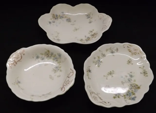 Onondaga OPco Syracuse China Blue Flower Set of 3 Small Serving Pieces