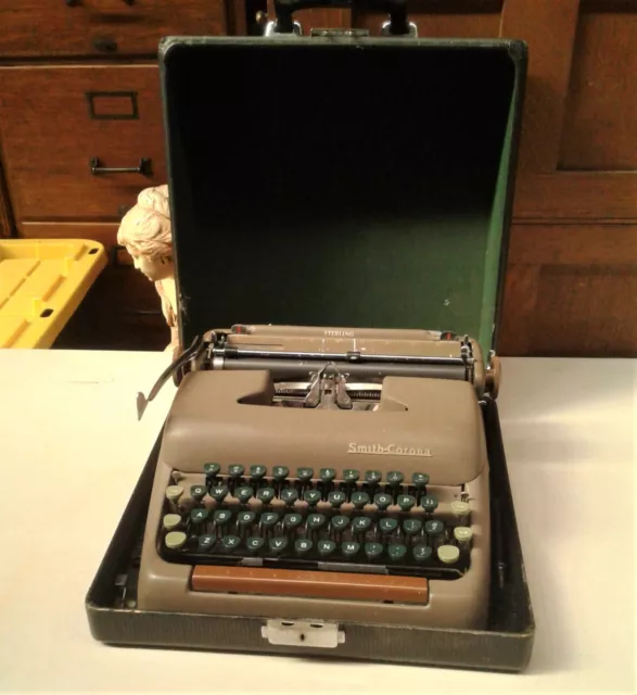 Antique Smith Corona & LC Smith Portable Typewriter w Original Black Case