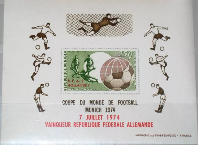 NIGER 1974 Block 11 S/S C239 Soccer World Cup Munich Winner ovp Fußball WM MNH