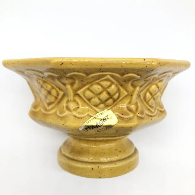 Vintage Haeger USA Pottery Pedestal Vase Planter #203 Green and Brown Boho