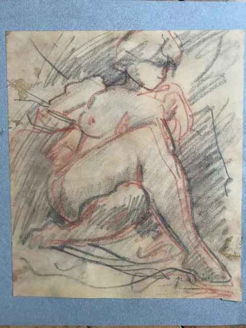 signé PASCIN Dessin ancien crayon fusain nue féminin étude danseuse