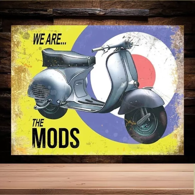 We are the mods Scooter metal wall sign punk ska music room man cave shed  vespa