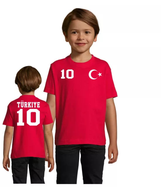 Fußball Soccer EM WM Kinder Shirt Trikot Türkei Türkiye Turkey Wunschnummer Name