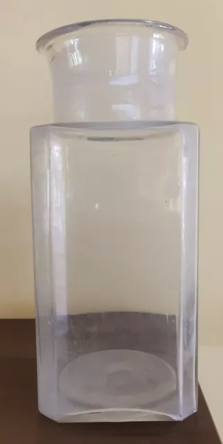 ANTICO VASO VETRO   CONTENITORE IN VETRO  FARMACIA  29 cm