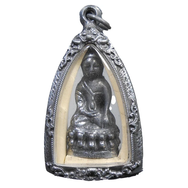 Old Thai Buddha Amulet Phra Kring Bronze Statue !!!