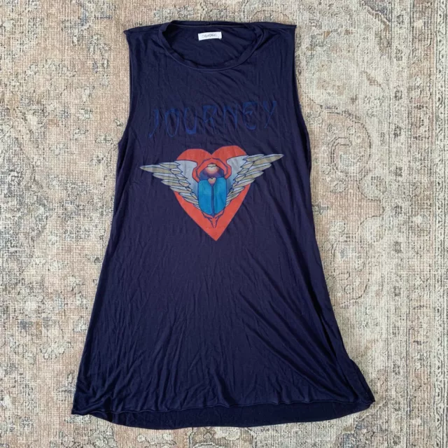 Lauren Moshi Blue Journey Band Tee Tank Sleeveless Dress Size Small