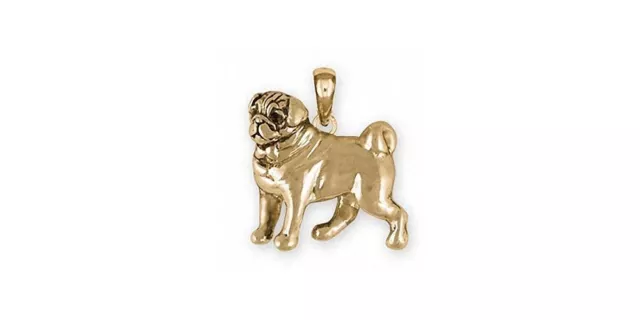 Pug Jewelry 14k Gold Handmade Dog Pendant  PG44-PG