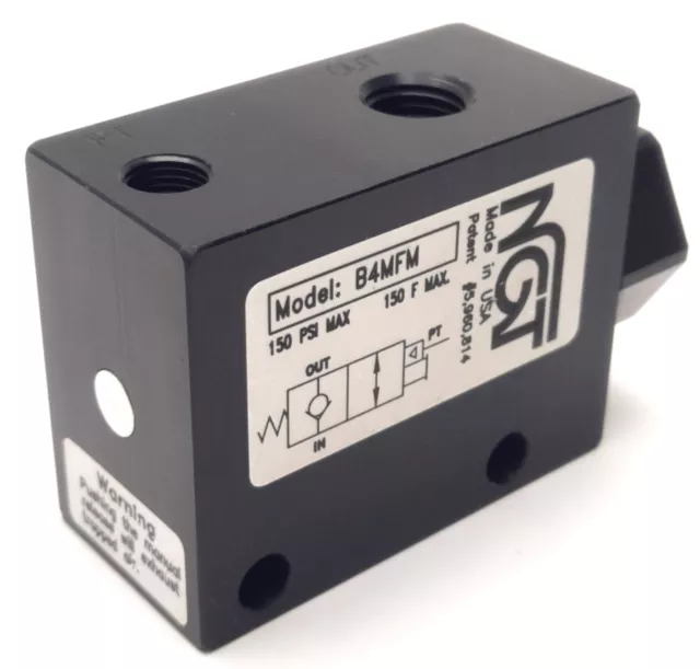 NGT B4MFM Balanced Pilot Operated Check Valve, Flush Manual Release, 1/4" NPT