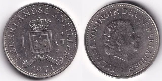 1 Gulden 1971 Antilles Néerlandaises Nederlandse Antillen - Juliana