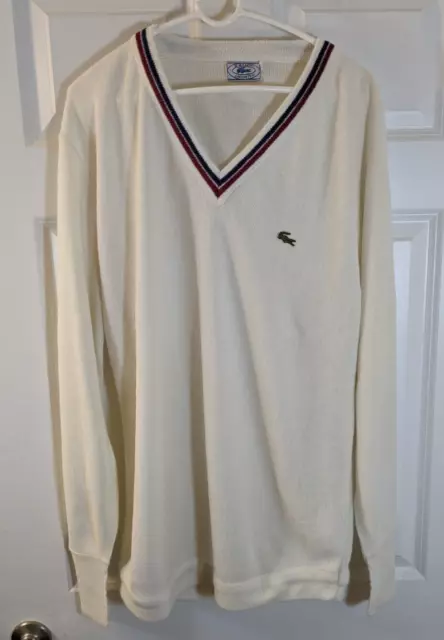 Izod Lacoste, Men's Tennis Sweater, White, Size L