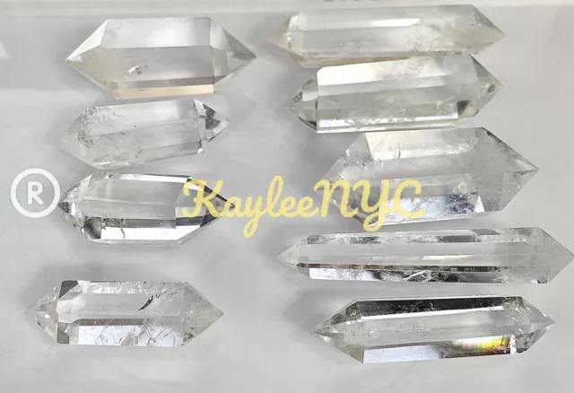 Wholesale Lot 1 Lb Natural Clear Quartz Double Terminated Point Crystal Healing