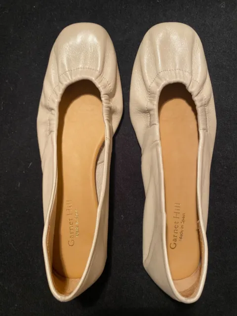 Women’s GARNET HILL Beige Leather Ballet Flats 36 Spain Shoes size 6 worn 1X