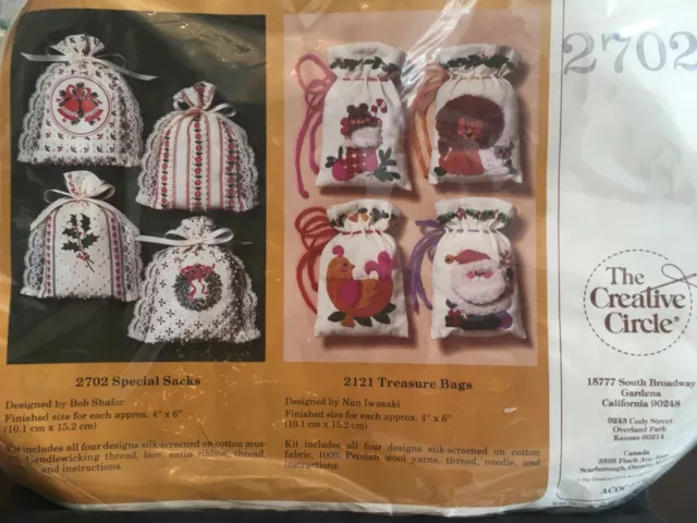 The Creative Circle #2702 Special Sacks ~ Christmas Sachets, Small Gift Bags NEW